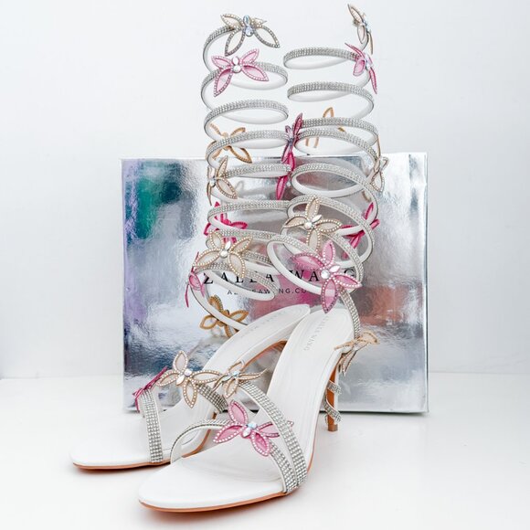 AZALEA WANG FLORIANA BUTTERFLY SANDAL IN WHITE Y2K - Picture 2 of 16
